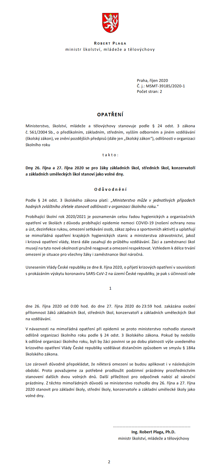 MŠMT opatření